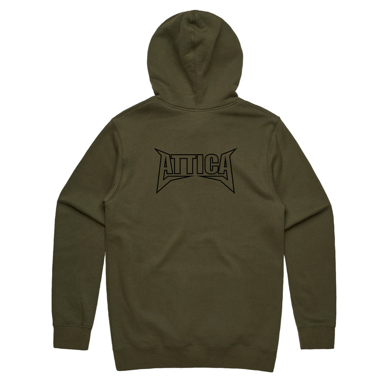 ATTICA ‘MENTAL’ Hooded Jumper - Army
