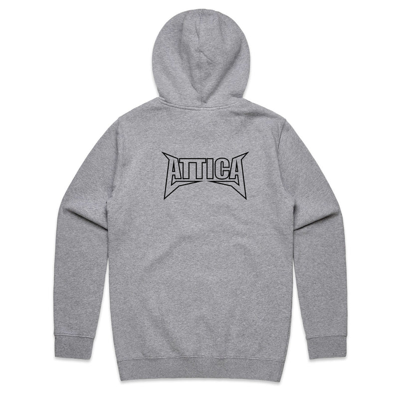 ATTICA ‘MENTAL’ Hooded Jumper - Grey Marle