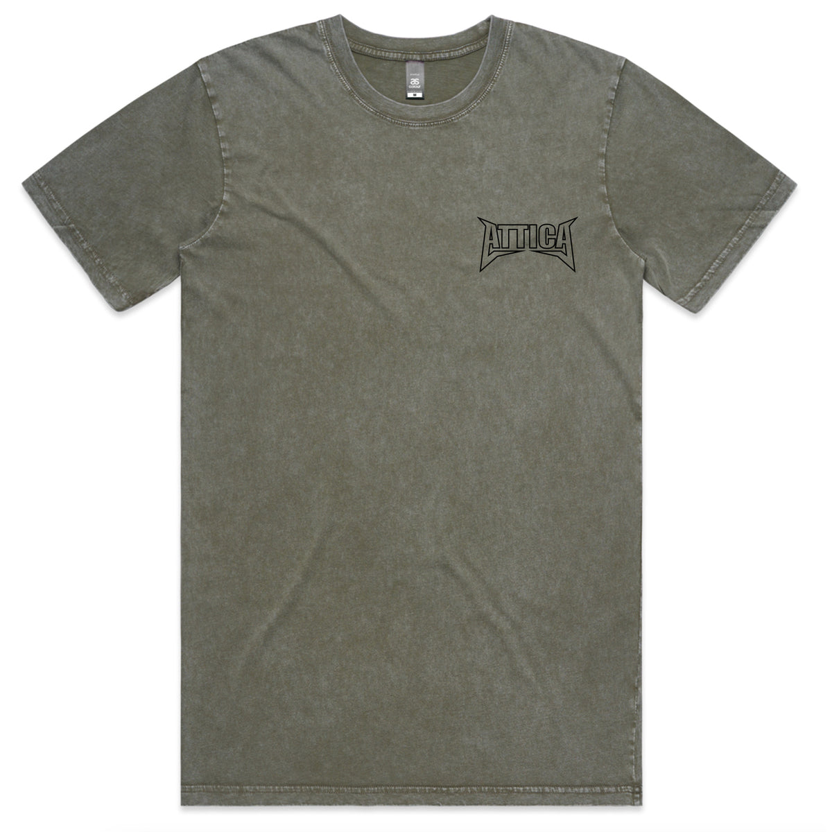 ATTICA ‘MENTAL’ TEE - Moss Stone Wash