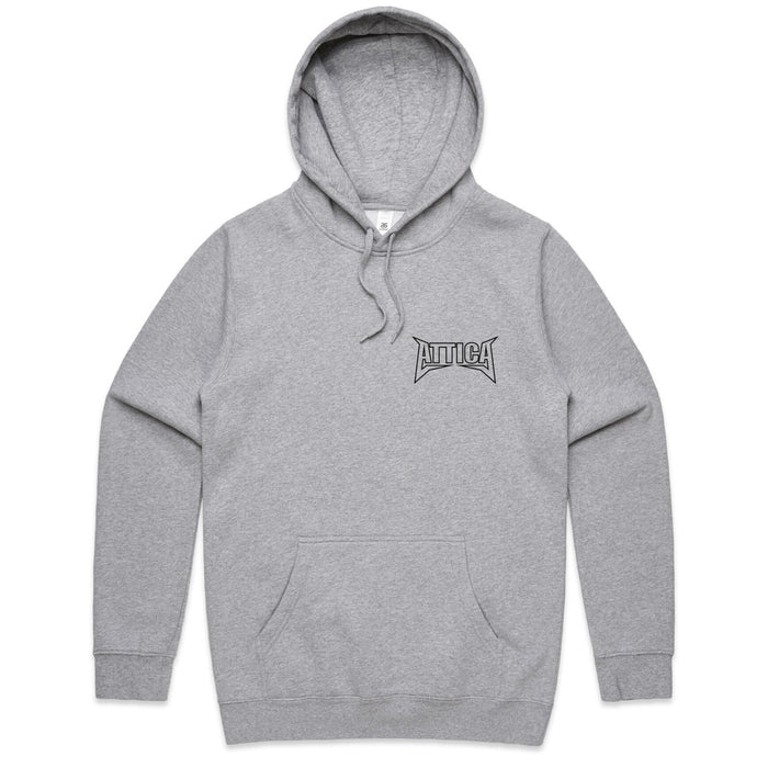 ATTICA ‘MENTAL’ Hooded Jumper - Grey Marle