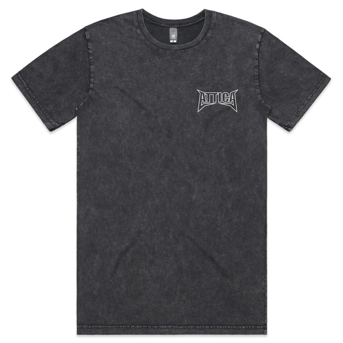 🎁 ATTICA ‘MENTAL’ TEE - Black Stone Wash (50% off)