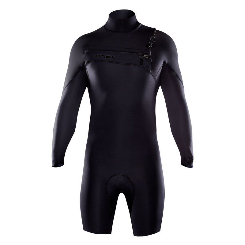 OMEGA Long Sleeve Chest Zip 2/2mm Spring - BLACK / BLACK