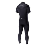 OMEGA Chest Zip 3/2mm Short Sleeve Steamer - BLACK / WHITE